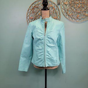 WILSONS LEATHER Mint Green Leather Jacket